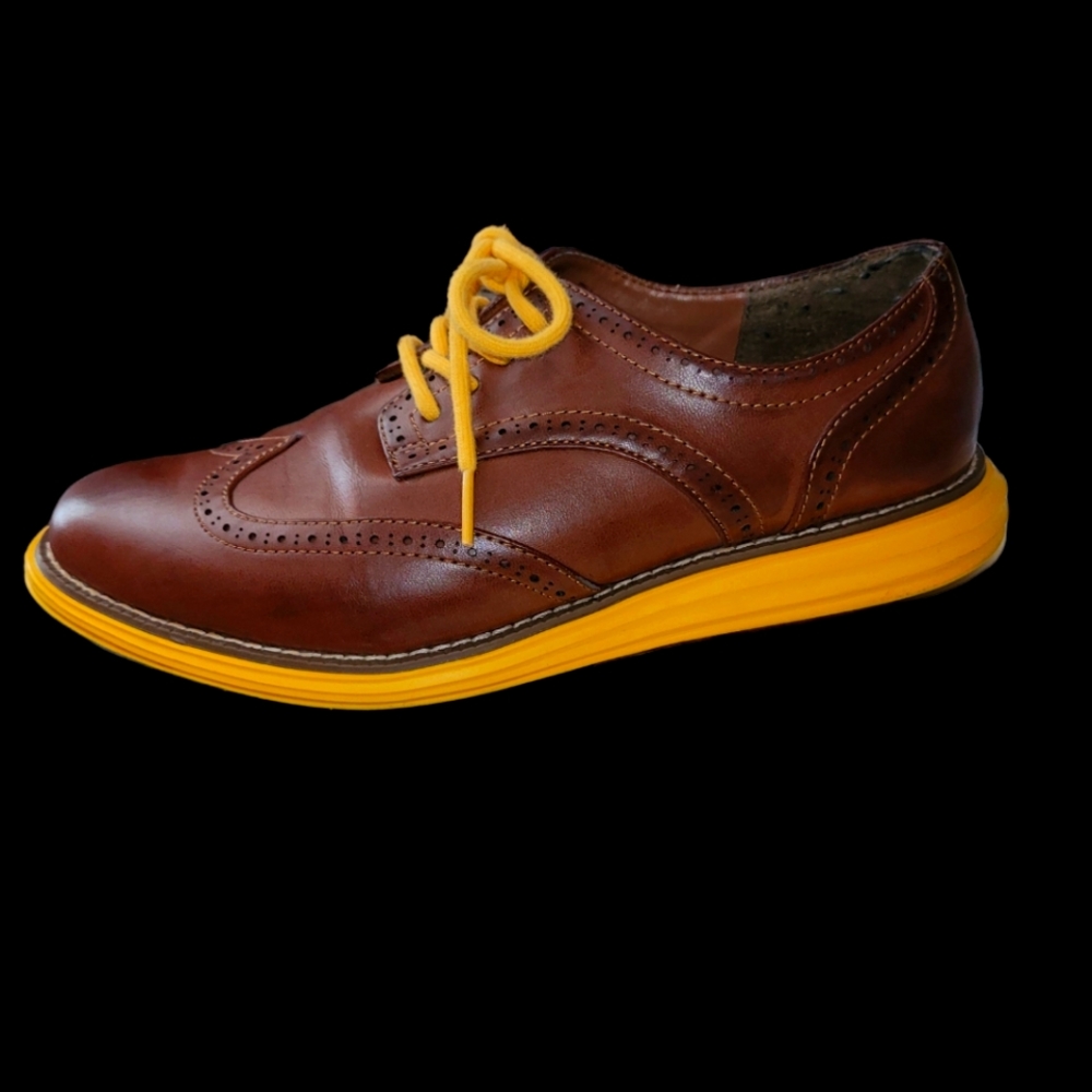 Yellow lace loafers